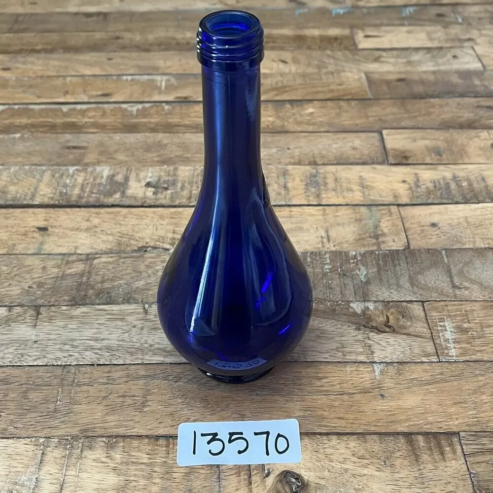 Vintage Acqua Della Madonna Cobalt Blue Teardrop Bottle 8.5